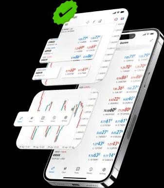 MH Markets trading app interface - light theme